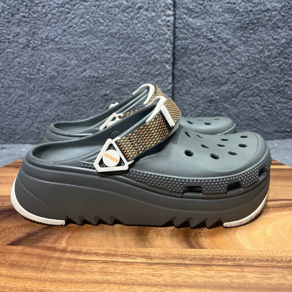 Crocs Crush Clog Men's Gray Platform Adjustable Strap Comfort Hiking Shoes - Picture 1 of 11